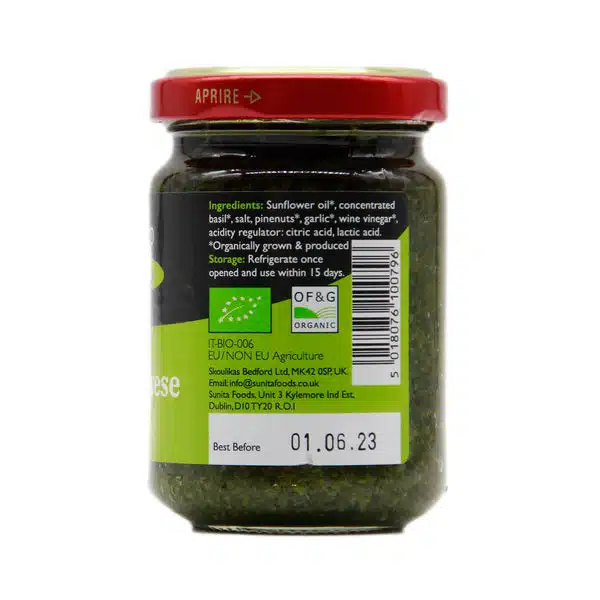 PestoGreenBack_600x Sunita Pesto | Organic Pesto 130g